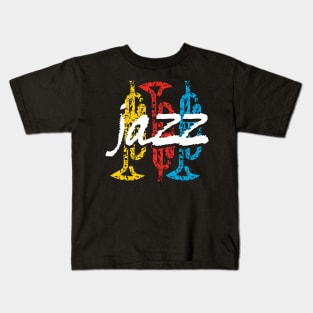 Fancy Typographic Jazz Themed Design Kids T-Shirt